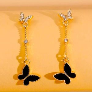 black butterfly earrings